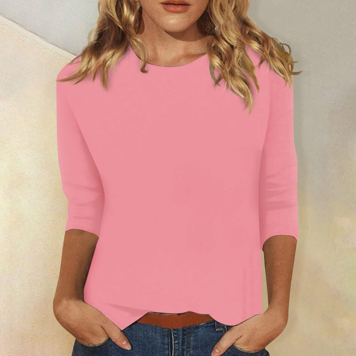Women Loose Cotton Shirt with 3/4 Sleeves Mune Fashion