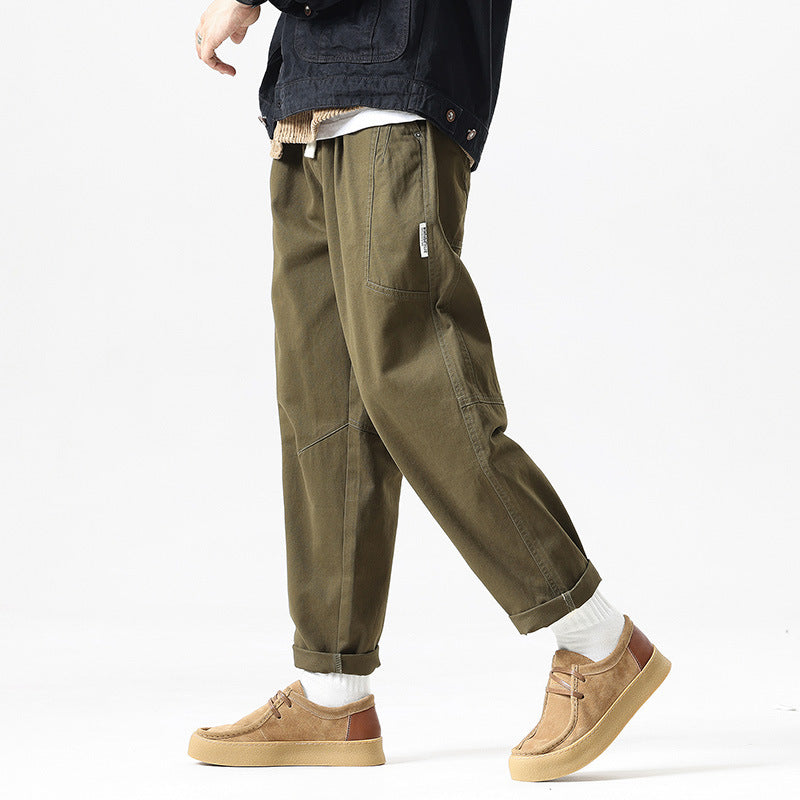 Men's Tapered-Canvas-Jogger with elastic tunnel drawstring waistband, knee yoke, and deep utility pockets Mune Fashion