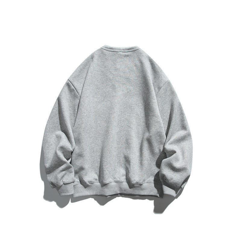 Unisex Oversized Sweatshirt with Notch Collar, Layered Effect and Script Print Mune Fashion