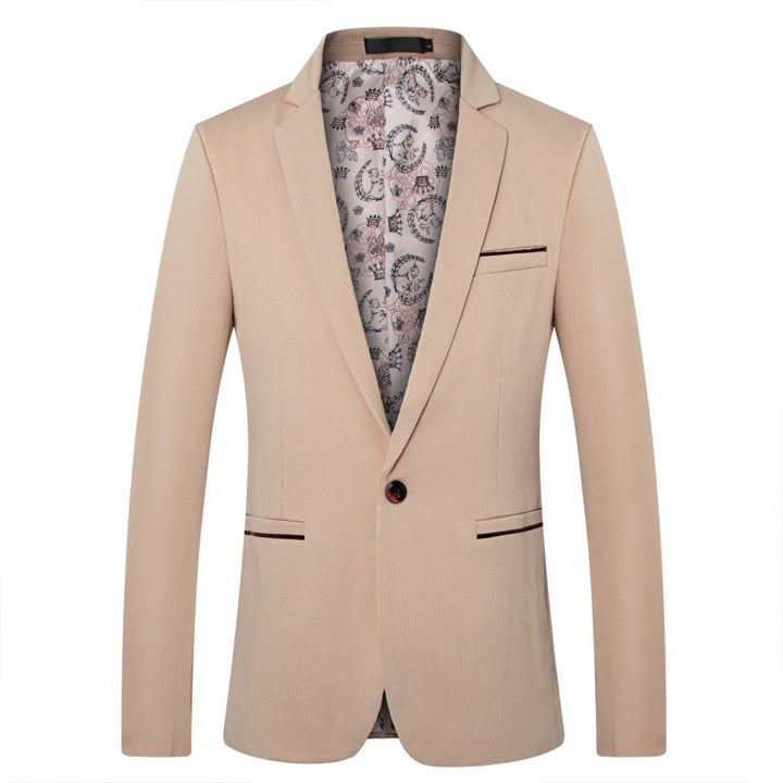Men's Tailored One-Button Blazer made of structured cotton blend with satin lining and notch collar Mune Fashion