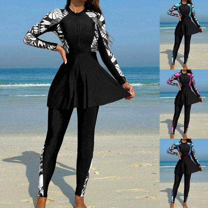 Ladies' Surf Suit with Skirt and Long Sleeve Design Mune Fashion
