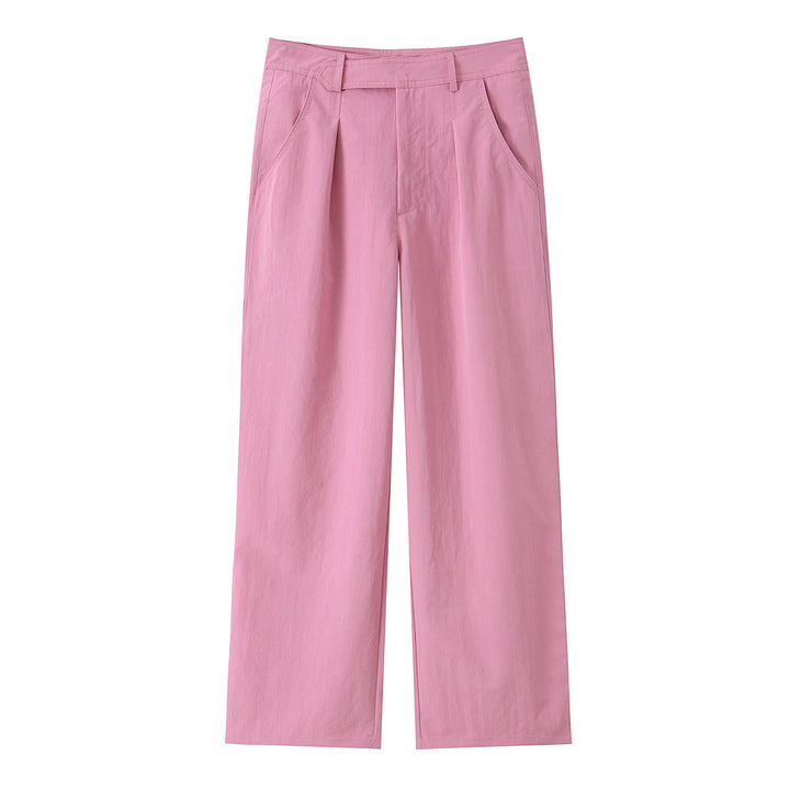 Women's wide Highwaist pants with crease, pleats and straight leg Mune Fashion