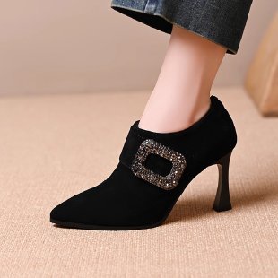 Ladies Elegant Ankle Boots with Glitter Accents Mune Fashion