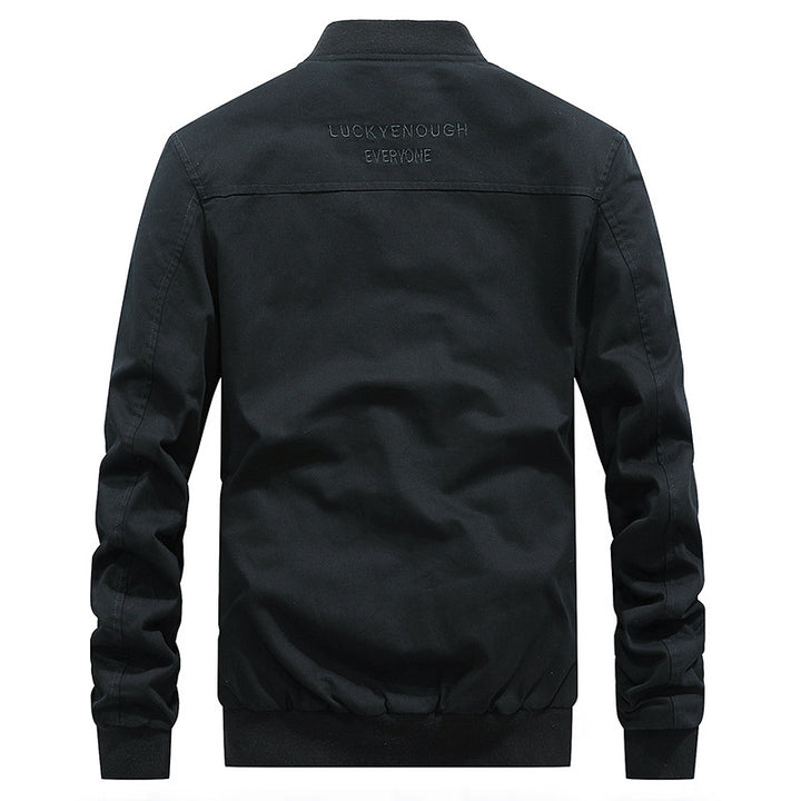 Men's Canvas Bomber Jacket in Field Style with Strap and Ring Details Mune Fashion