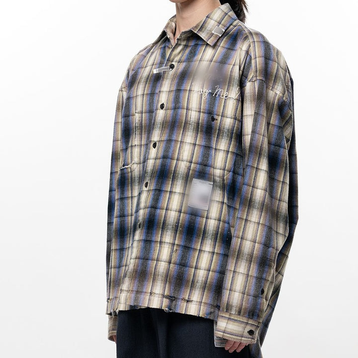Men's Oversized Checkered Shirt Jacket
