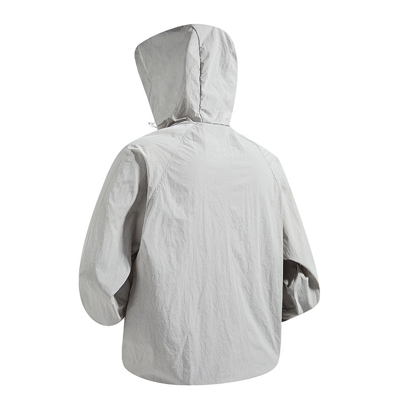 Unisex Lightweight packable hooded windbreaker with water-repellent ripstop shell and adjustable hood Mune Fashion