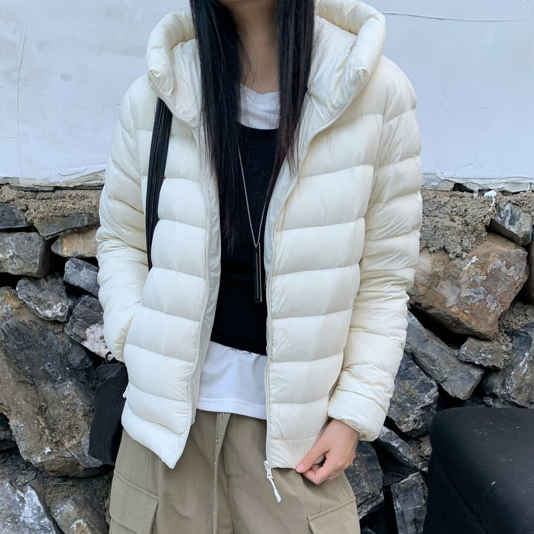 Women's quilted down jacket with high collar and light thermal insulation Mune Fashion