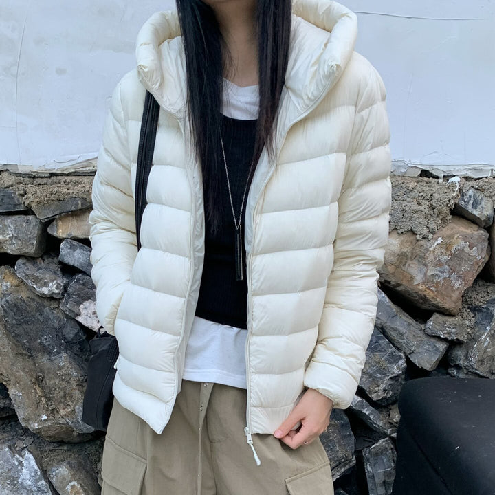 Women's quilted down jacket with high collar and light thermal insulation Mune Fashion