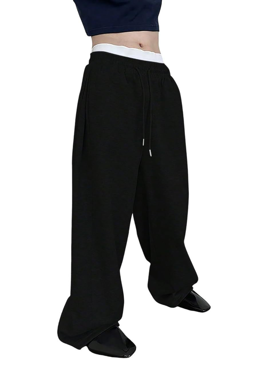 Unisex casual oversized jogging pants with elastic waistband and drawstring Mune Fashion