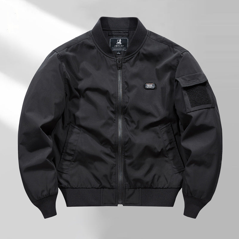 Men's short aviator-style jacket with multifunctional arm pocket Mune Fashion