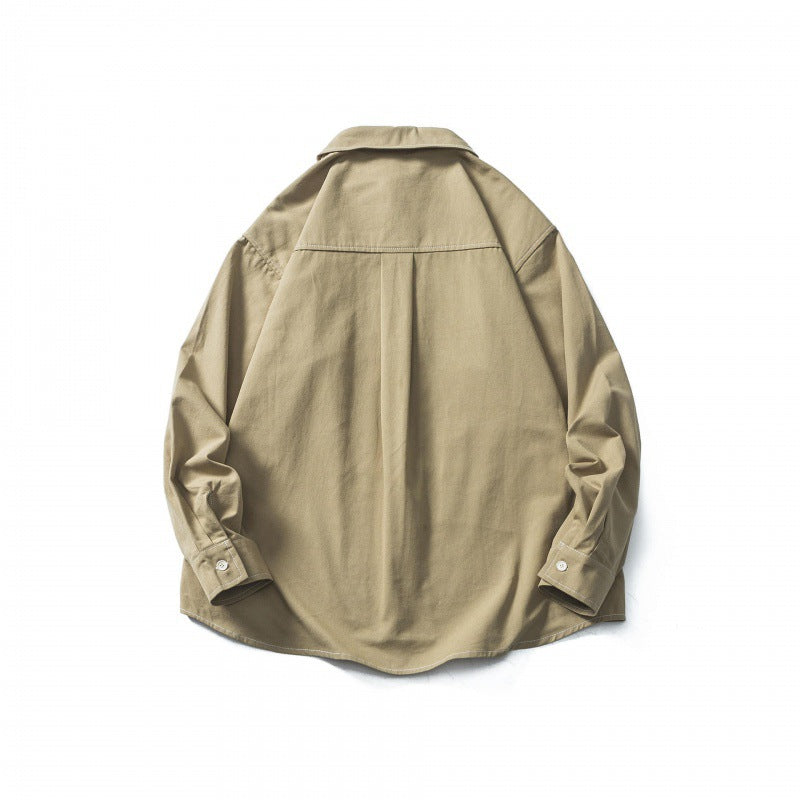 Men's Oversize Canvas Shirt Jacket with Cap Seams and Patch Pockets Mune Fashion