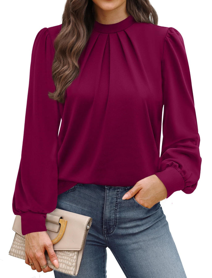 Ladies Elegant Blouse with Puff Sleeves Mune