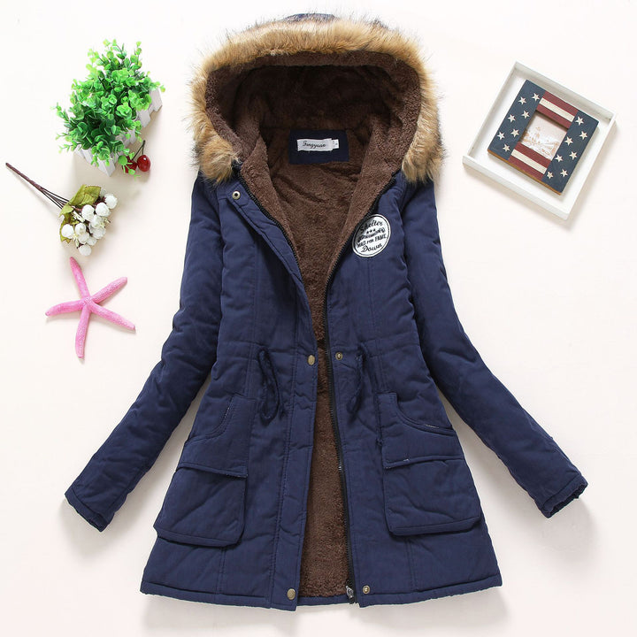 Women's high-warming winter parka with teddy lining, drawstring and faux fur trim Mune Fashion