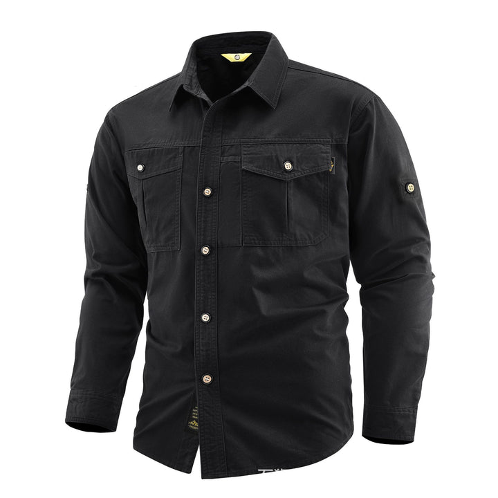 Men's Canvas Overshirt in Field Style with Chest Flaps and Full Button Placket Mune Fashion