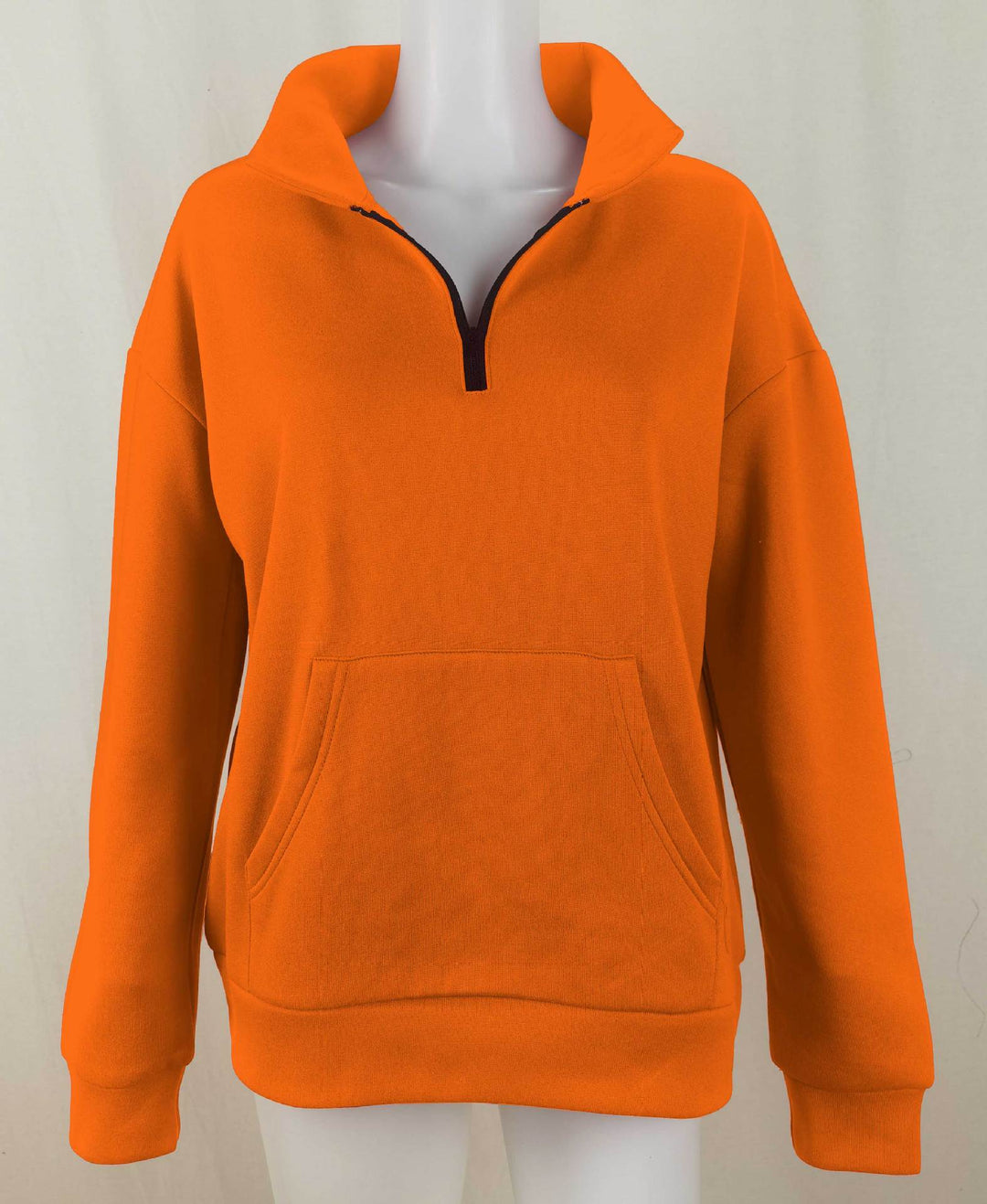 Women nan Oversize-Halfzip-Hoodie with kangaroo pocket and extended hem Mune Fashion