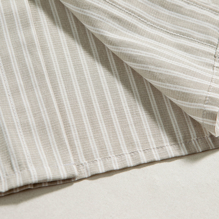Men's Oversized Striped Shirt with Button Collar and Chest Pocket Mune Fashion