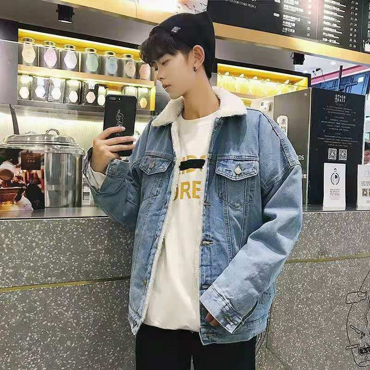 Men's Jeans Jacket with Fleece Inner Lining Mune Fashion