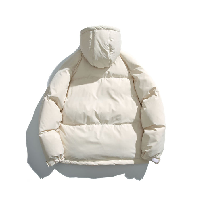 Unisex Short Cut Boxy Puffer with Hood, Contrast Stripes and Large Flap Pockets Mune Fashion