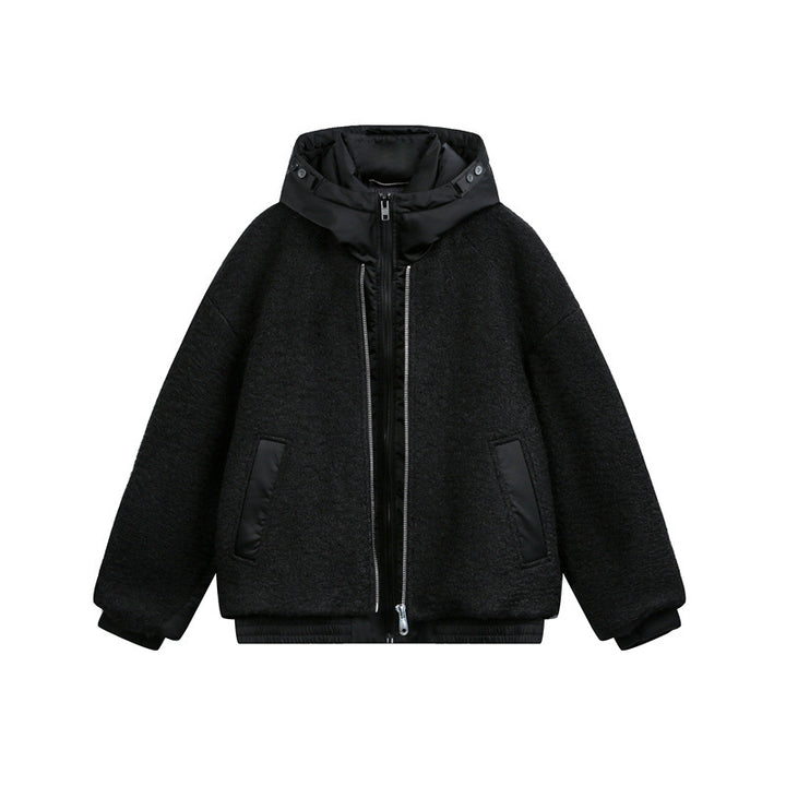 Unisex Oversized Teddy-Fleece Winter Jacket with Removable Hood Mune Fashion