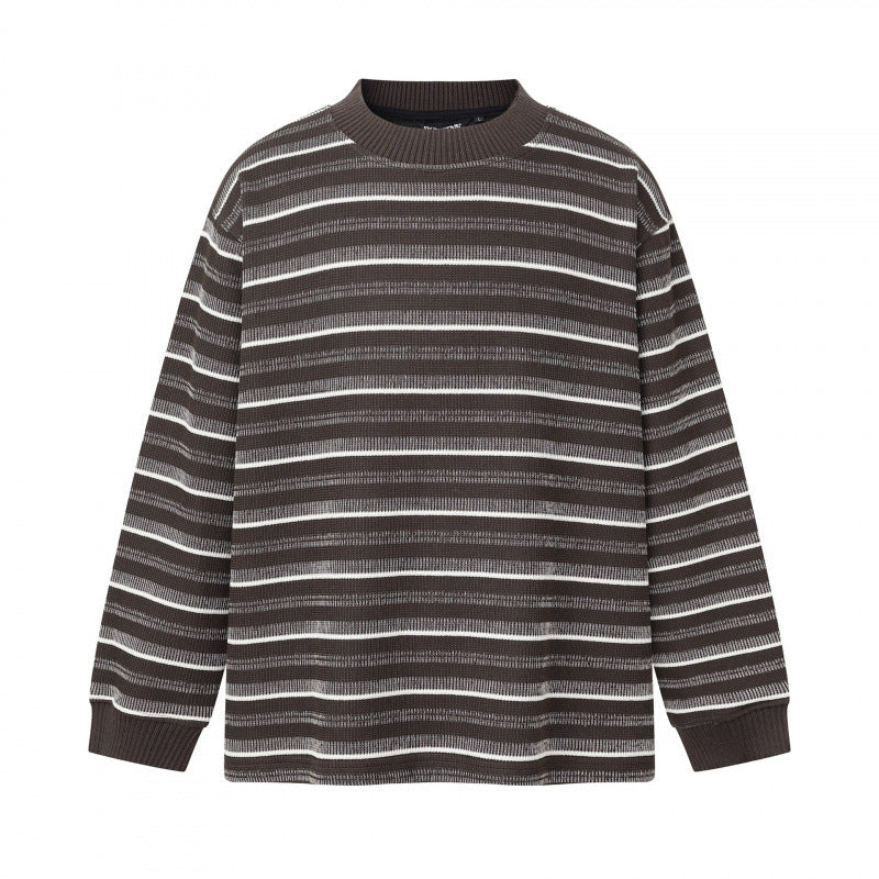 Unisex fine knit sweater in boxy cut with round neck and maritime stripes Mune Fashion