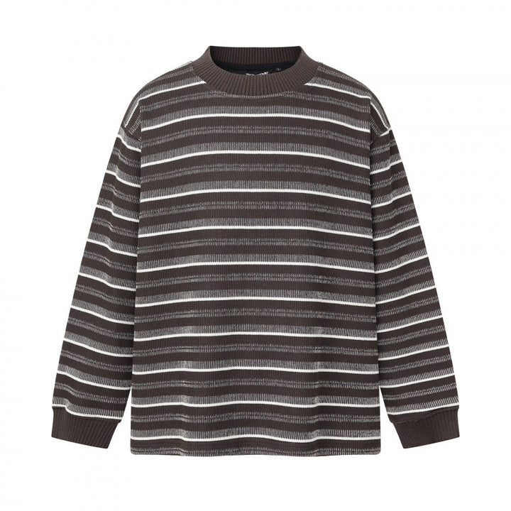 Unisex fine knit sweater in boxy cut with round neck and maritime stripes Mune Fashion
