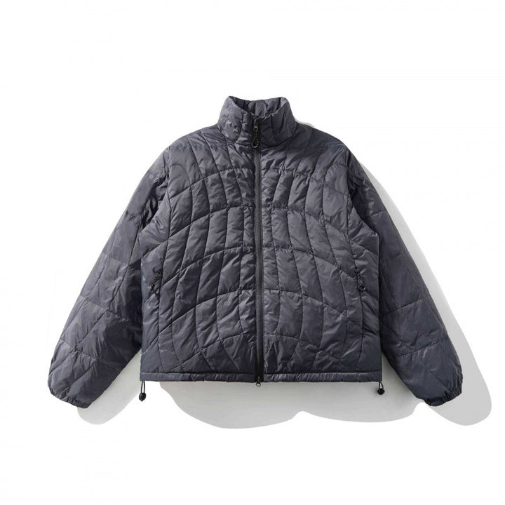Unisex Ultralight Quilted Short Jacket with Geometric Quilting, Stand-up Collar and Drawstring Hem Mune Fashion