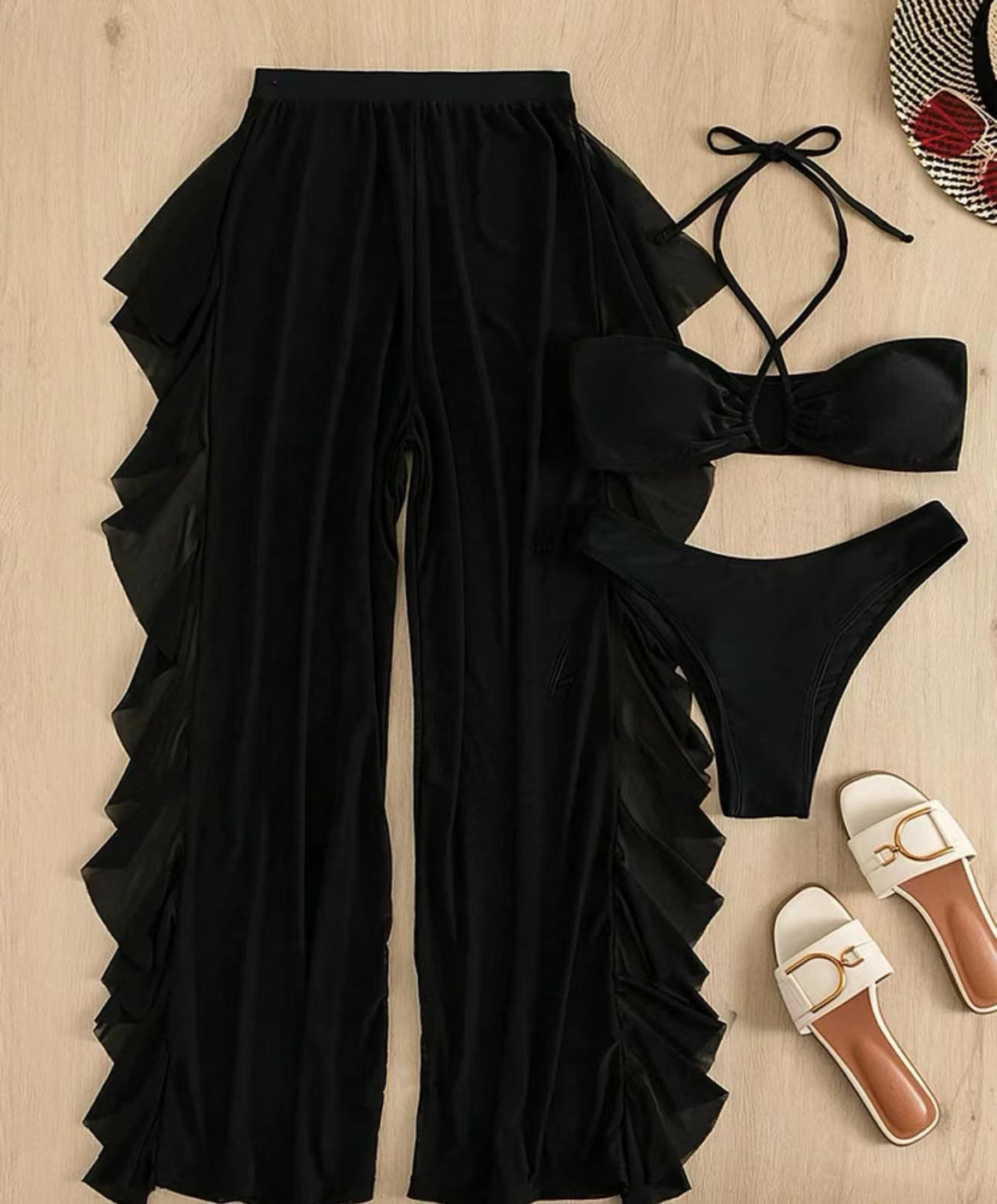Women Bikini Set with airy ruffle pants Mune Fashion