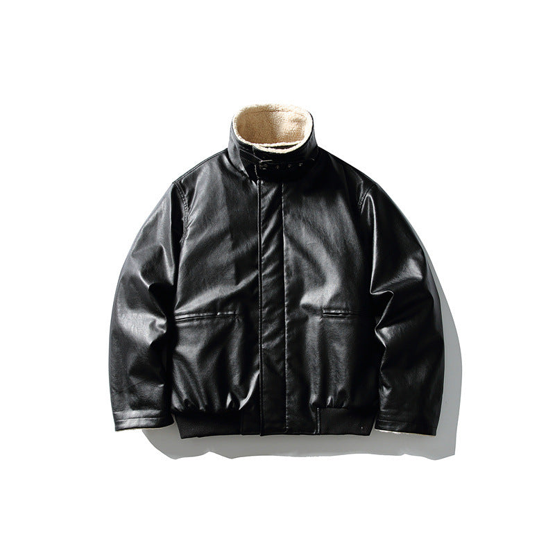 Men's Short Boxy Blouson with Adjustable Buckle Collar and Teddy Lining Mune Fashion