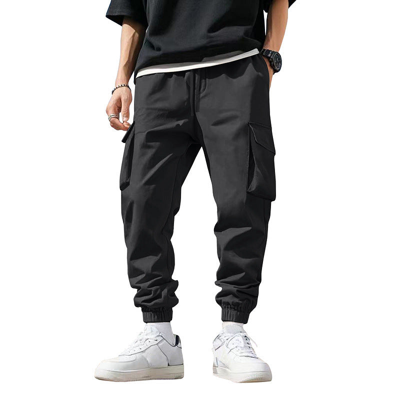 Men's Cargo Jogger Pants with elastic drawstring waistband, patch flap pockets and ribbed leg cuffs Mune Fashion