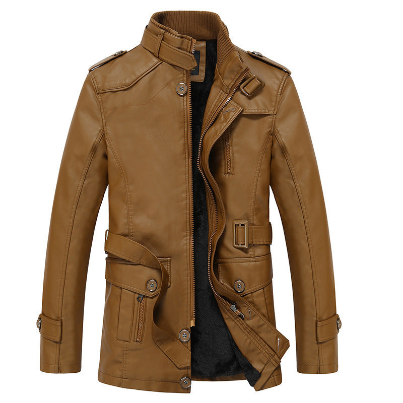 Men's Fashionable Faux Leather Jacket with Practical Pockets Mune Fashion