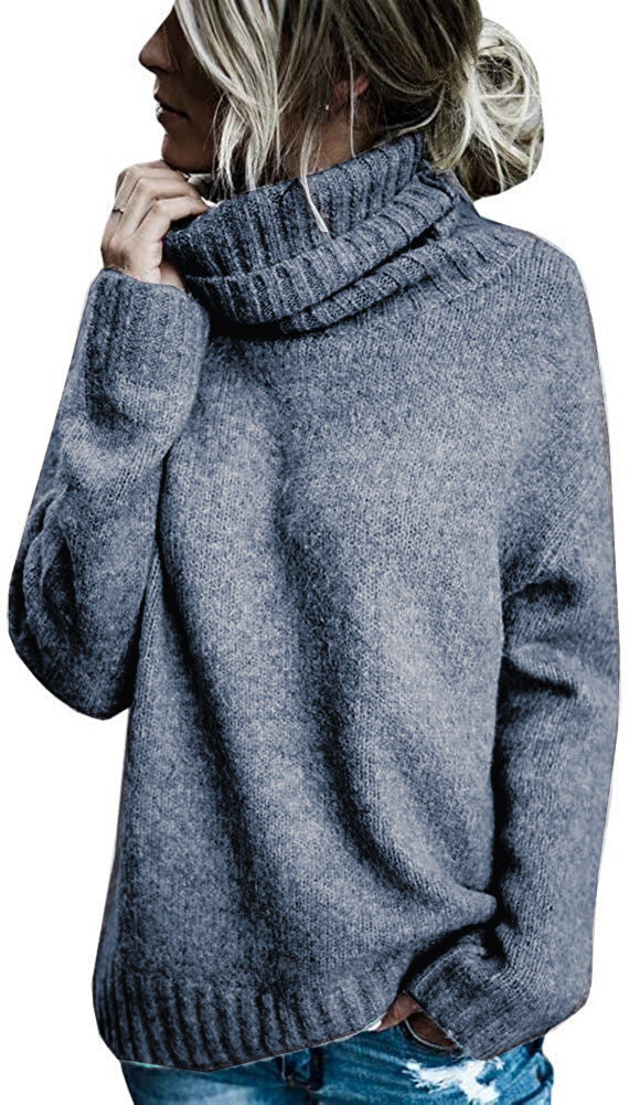 Women Oversized Cozy Turtleneck Sweater made of Fine Knit Mune Fashion