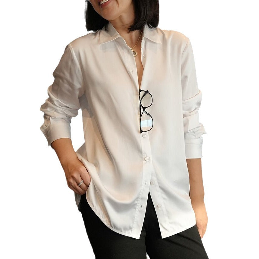 Women Elegant and Simple Long Sleeve Blouse Drune