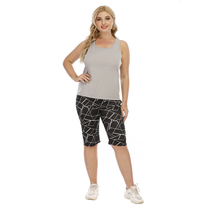 Women's sporty leggings with geometric pattern Mune Fashion