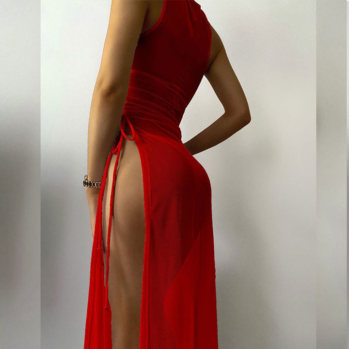 Women's beach dress with refined lacing details Mune Fashion