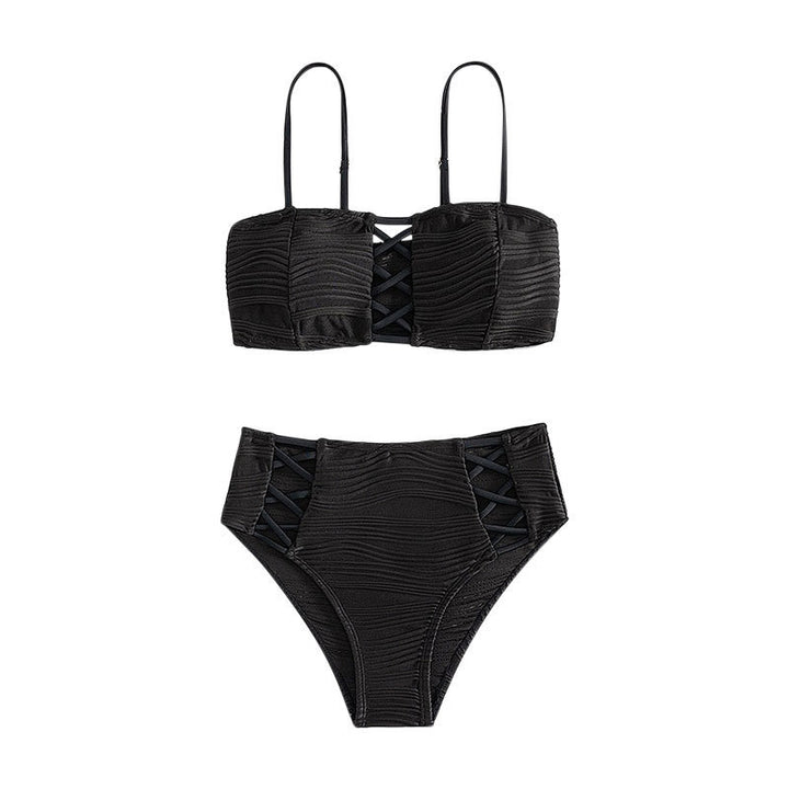 Women High-Cut Wrap Bikini with Ruching Mune Fashion