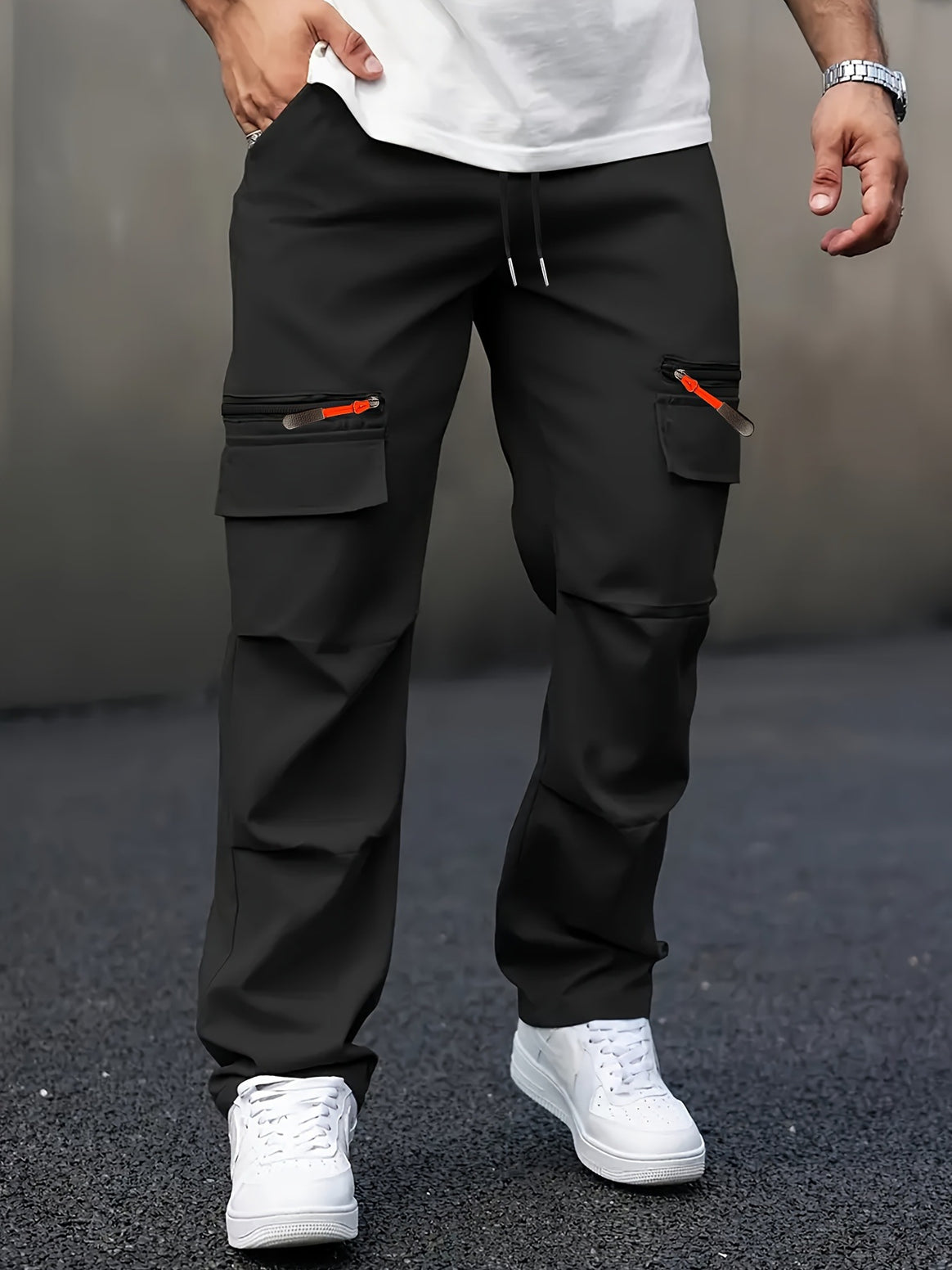 Men's Multifunctional Cargo Pants with Side Zippers