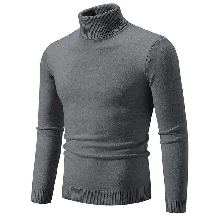 Men's Slim-Fit Turtleneck Sweater made of fine knit with ribbed stand collar and elastic waistband Mune Fashion