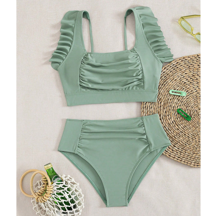 Women High-Waisted Bikini with Ruffle Details Mune Fashion