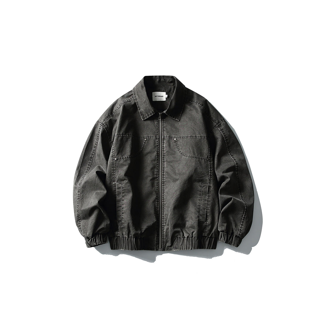 Men's short jacket in utility canvas style with full zip and elastic hem Mune Fashion