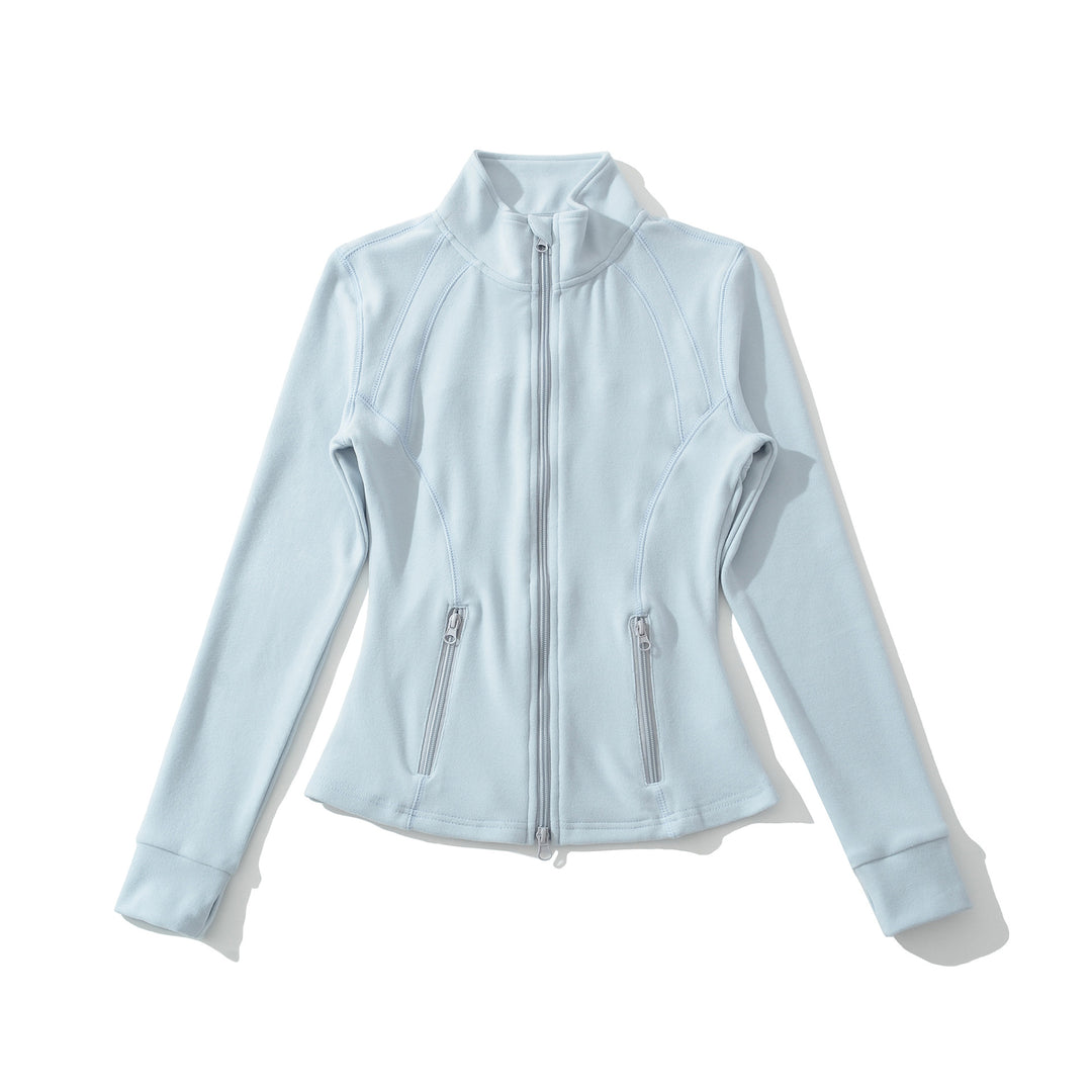 Women's Tailored Functional Fleece Jacket with Stand-up Collar and Shaping Seams Mune Fashion