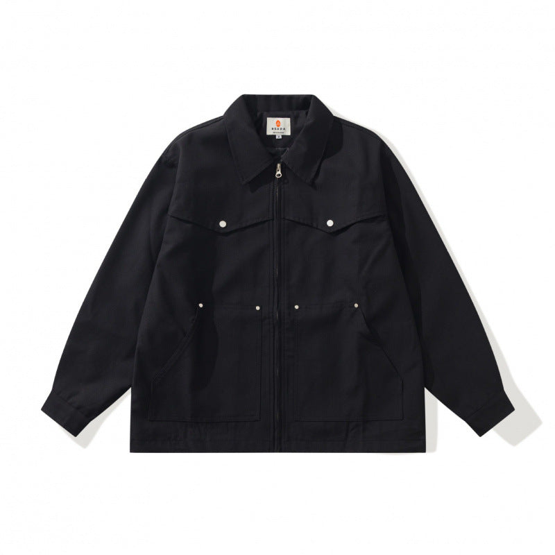 Unisex Kastige Worker-Overjacket made of canvas with full-length zipper, chest flap pocket and patch hand pockets Mune Fashion