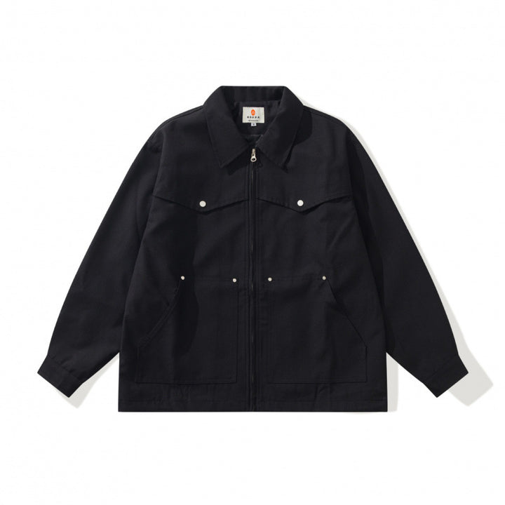 Unisex Kastige Worker-Overjacket made of canvas with full-length zipper, chest flap pocket and patch hand pockets Mune Fashion