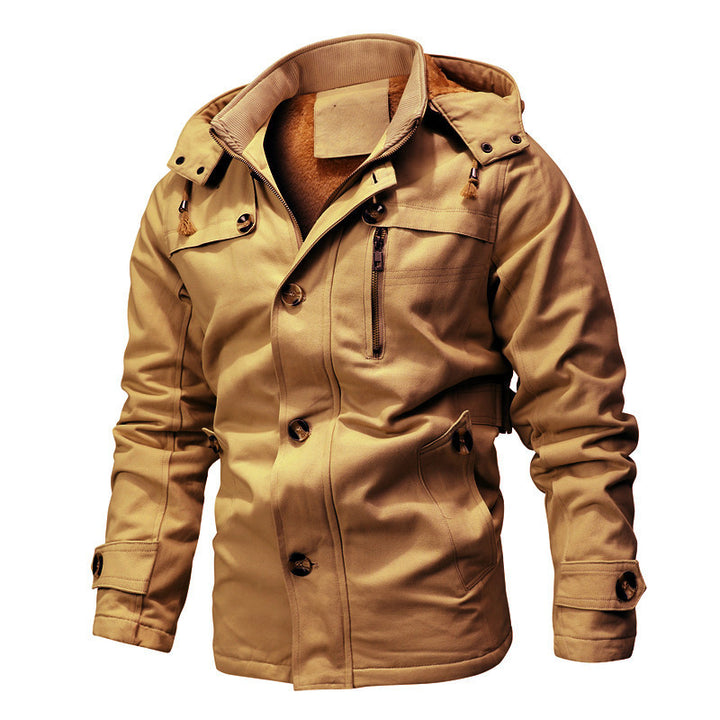 Men's parka jacket with hood, thermal lining and metal buttons Mune Fashion