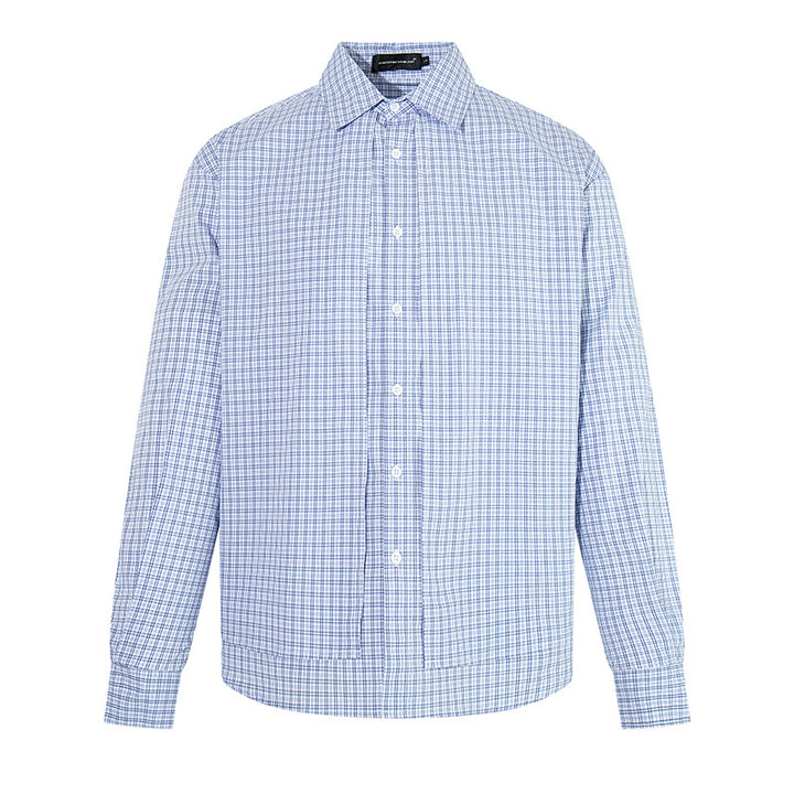 Men's Checked Cotton Long Sleeve Shirt in Relaxed Fit with Kent Collar Mune Fashion