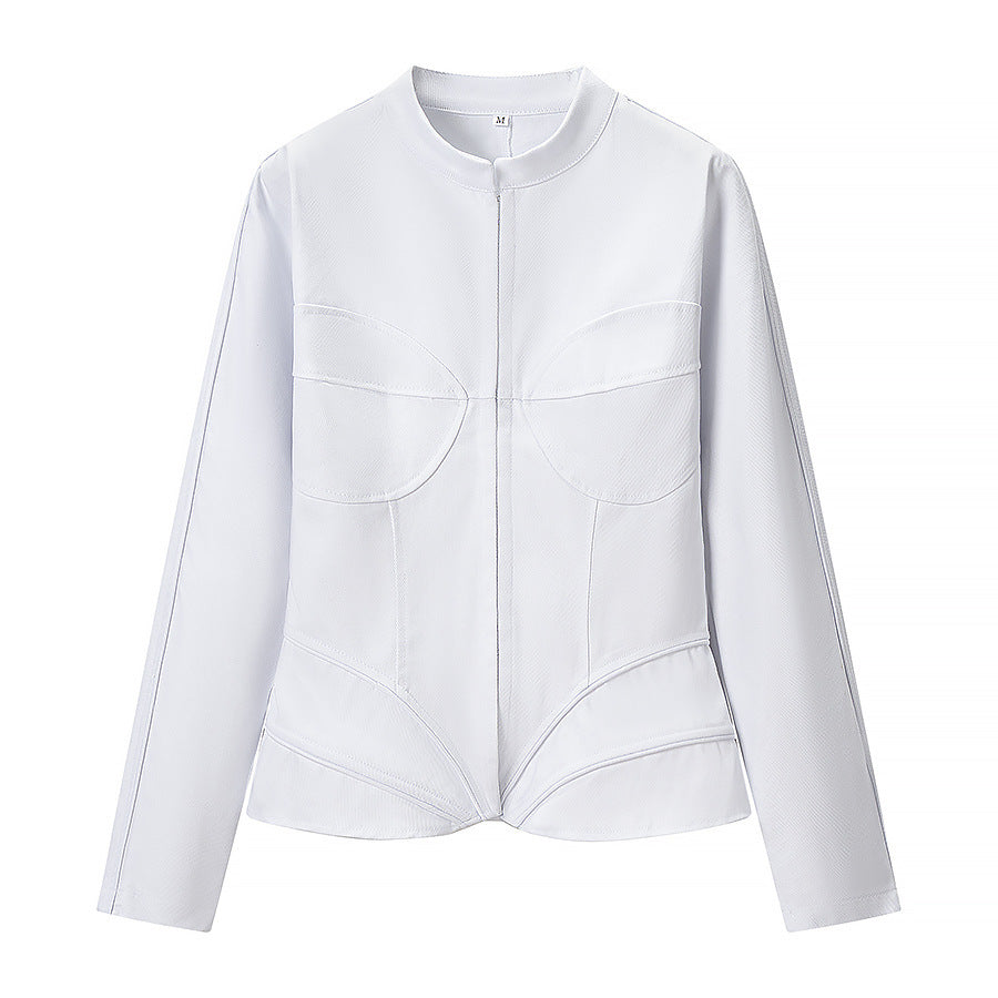 Ladies Shaping Corset Jacket with Tailored Cut and Stand-Up Collar Mune Fashion