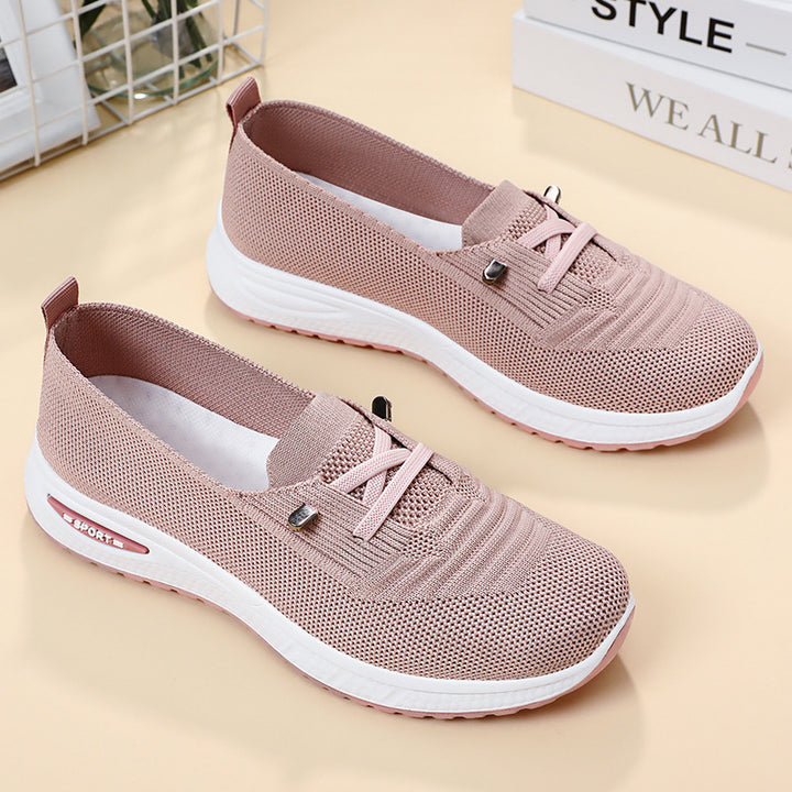 Women's lightweight knit slip-on sneakers with memory foam insole and non-slip rubber outsole Mune Fashion