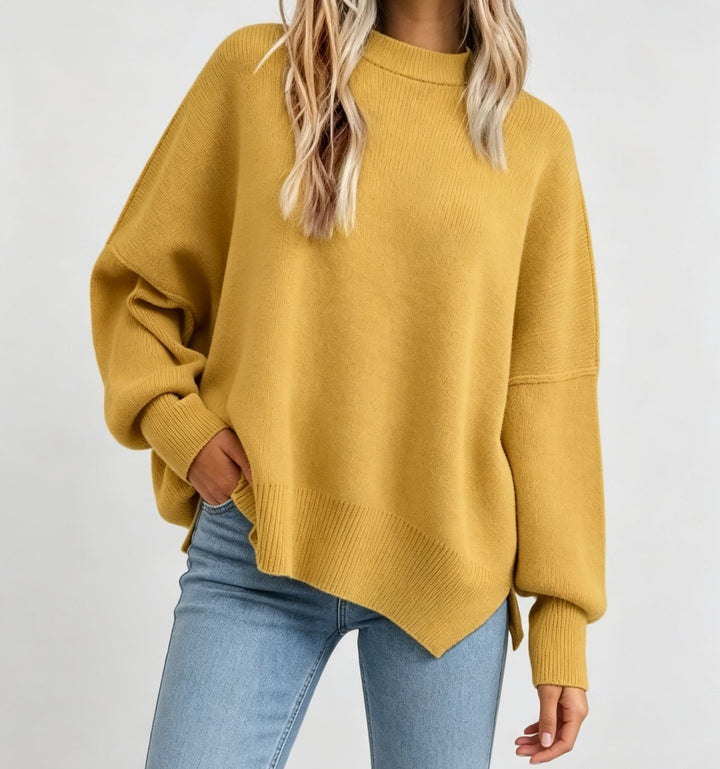 Women's Kastiger Fine Knit Sweater with Asymmetric Shark Hem Mune Fashion
