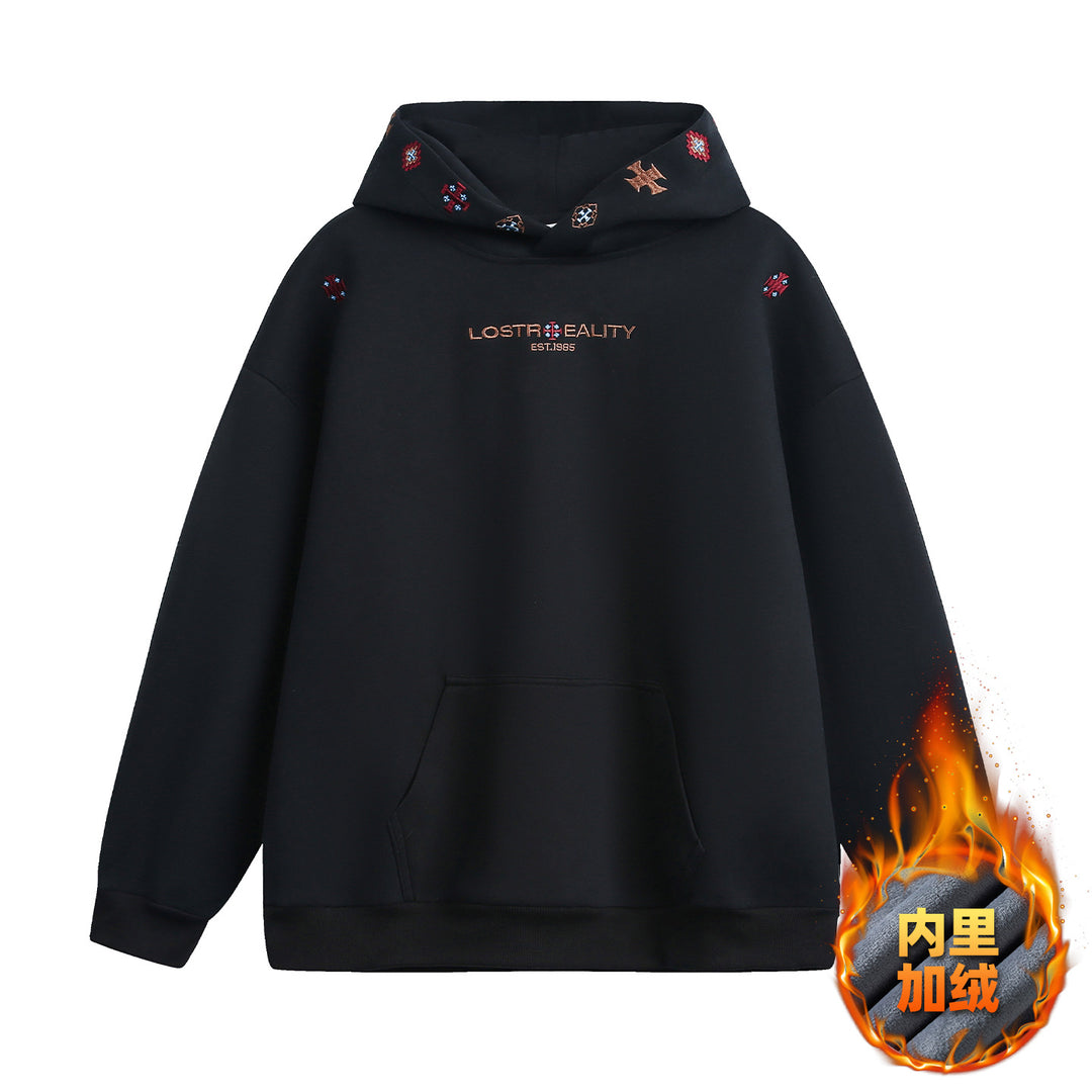 Unisex Oversize Hoodie with fine logo and motif embroidery as well as kangaroo pocket Mune Fashion