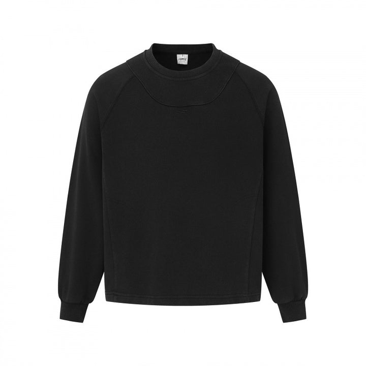Unisex Boxy Sweatshirt with raglan sleeves, round neckline and decorative yoke Mune Fashion