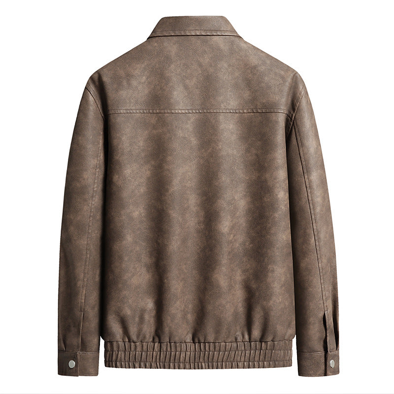 Men's Stylish Leather Jacket in Vintage Style Mune Fashion